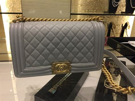 chanel boy bag grey gold|chanel boy online shop.